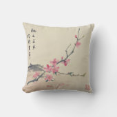 ピーチブロッサムインクアートワーク装飾用クッション クッション (正面)