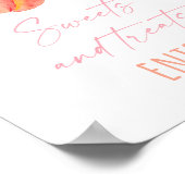 ピーチブロッサムスウィートトリート誕生日サイン ポスター (角)