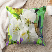 ピーチブロッサムハミングバード クッション (ブランケット)