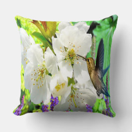 ピーチブロッサムハミングバード クッション