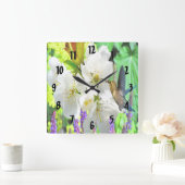 ピーチブロッサムハミングバード スクエア壁時計 (ホーム)