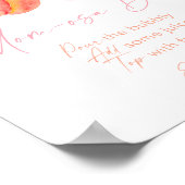 ピーチブロッサムベビーシャワーミモザバーサイン ポスター (角)