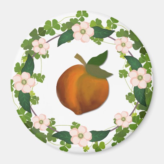 ピーチブロッサムリース マグネット (正面)