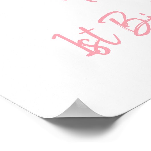 ピーチブロッサムワンスウィートピーチ誕生日ウェルカム ポスター (角)