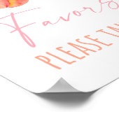 ピーチブロッサムワンスウィートピーチ誕生日フェイスサイン ポスター (角)