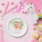 ピーチブロッサムワンスウィートピーチ誕生日 ペーパープレート (パーティー)