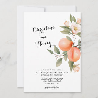 ピーチブロッサム結婚式招待状 招待状