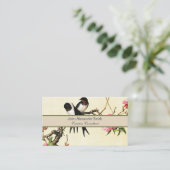 ピーチブロッサム&バード中国のファインアート 名刺 (スタンド正面)