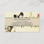 ピーチブロッサム&バード中国のファインアート 名刺 (裏面)