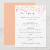 ピーチブロッサム フラワー ウェディング メニュー (正面/裏面)