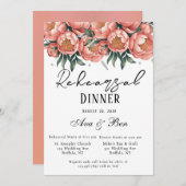 ピーチブーケとダイヤモンドのリハーサルディナー 招待状 (正面/裏面)