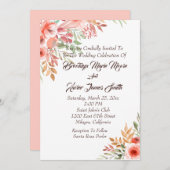 ピーチブーケ結婚ス 招待状 (正面/裏面)