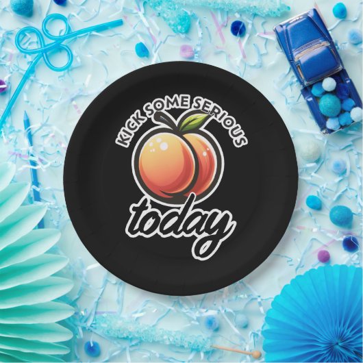 ピーチブーティーキックいくつかの深刻なお尻今日意欲を起こ ペーパープレート (パーティー)