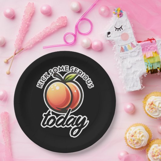 ピーチブーティーキックいくつかの深刻なお尻今日意欲を起こ ペーパープレート (パーティー)