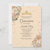 ピーチプオーニーズアンドグリッターティアラキンセアニェラ 招待状 (正面)