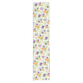 ピーチプラムパープルキュート果実植物園カラフル ショートテーブルランナー (正面)