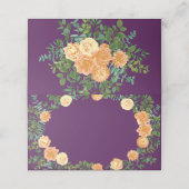 ピーチプラムパープルピーニー&バラフローラ結婚ズ プレイスカード (外部開封)