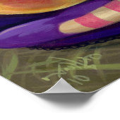 ピーチプラム梨アートプリントファンタジーフルーツ妖精 ポスター (角)