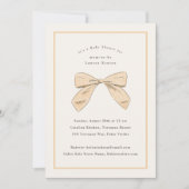 ピーチプレイドボウベビーエレガントシャワー 招待状 (正面)