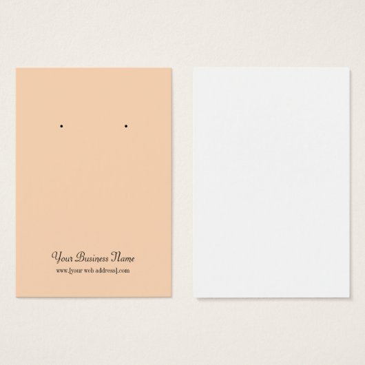 ピーチプレーンシンプルカスタムイヤリングカード (正面&裏面)