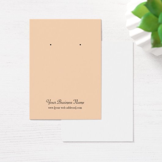 ピーチプレーンシンプルカスタムイヤリングカード (デスク)