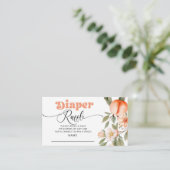 ピーチベビーシャワーおむつラッフルチケット エンクロージャーカード (スタンド正面)