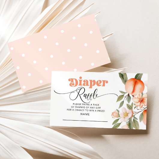 ピーチベビーシャワーおむつラッフルチケット エンクロージャーカード