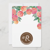 ピーチベビーシャワー招待状 招待状 (裏面)