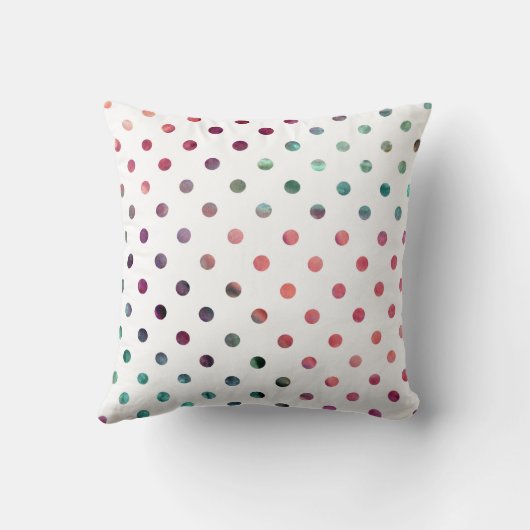 ピーチベリーティール(緑がかった色)水玉模様 クッション (裏面)