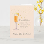 ピーチベリーニカクテル21stハッピーバースデーカード カード (黄色い花)
