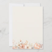 ピーチベージュフラワーズオンアイボリーブライダルシャワー 招待状 (裏面)