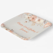 ピーチベージュフラワーズフローラパーティー ペーパープレート (傾斜あり)