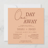 ピーチベージュモダンワンデイリハ遠くにーサルディナー 招待状 (正面)