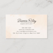 ピーチベージュ金ゴールドグリッターアゲート美容師サロン 名刺 (正面)