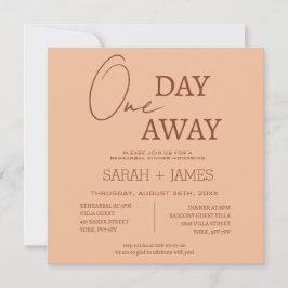 ピーチベージュ モダン ワンデイ アウェイ リハーサル ディナー 招待状
