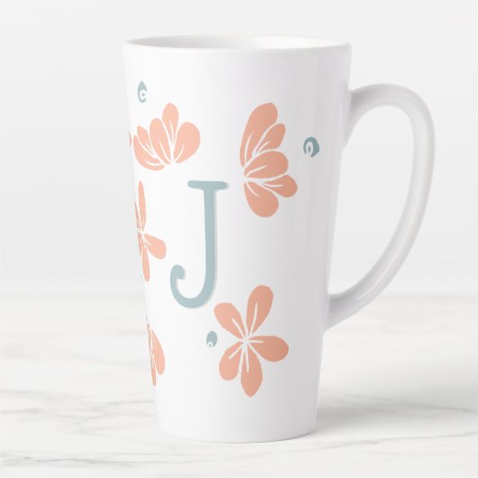 ピーチペタルフローライニシャルマグ カフェラテマグ (右)