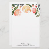 ピーチペニー文パーソナライズされた房具 便箋 (正面/裏面)