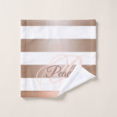 ピーチホワイトアンバーラスチック抽象芸術モノグラム バスタオルセット (ウォッシュタオル)