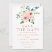 ピーチホワイトウォーター色フローラ保存日 招待状 (正面)