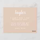 ピーチホワイトカントリーフローラメイド・オブ・オーナー(花嫁付き添い人)案 ポストカード (裏面)