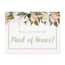 ピーチホワイトカントリーフローラメイド・オブ・オーナー（花嫁付き添い人）案