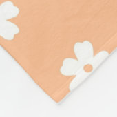 ピーチホワイトトロピカルフローラ春シューム フリースブランケット (角)