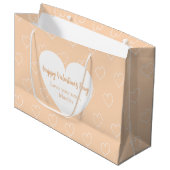 ピーチホワイトハートバレンタインデー ラージペーパーバッグ (正面アングル)