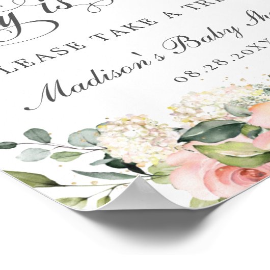 ピーチホワイトピンクフローラベビーは甘いテイクアトリート ポスター (角)