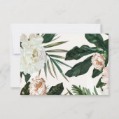 ピーチホワイトピーニー&グリーン葉フローラ結婚ズ 出欠カード (裏面)