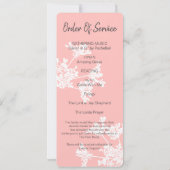 ピーチホワイトフローラお祝いのライフフォトカード 招待状 (裏面)