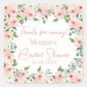ピーチホワイトフローラブライダルシャワー スクエアシール (正面)