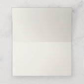 ピーチホワイトフローラユーカリプトゥスモノグラム結婚ズ プレイスカード (内部開封)