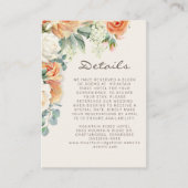 ピーチホワイトフローラユーカリ結婚ス詳細 エンクロージャーカード (正面)