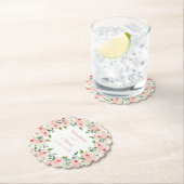 ピーチホワイトフローラ結婚ズ ペーパーコースター (インサイチュ)